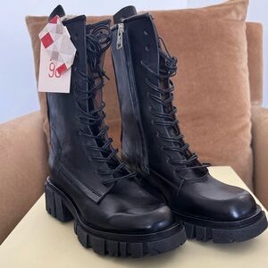 NWT AS98 36/6 HAYES IN NERO. MOTO COMBAT BOOT. LUG SOLE.